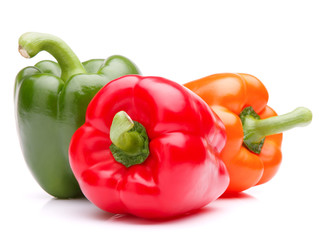 Sweet bell pepper isolated on white background cutout