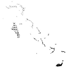 Illustration of map with halftone dots - Bahamas.