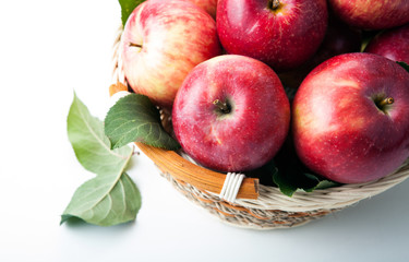 many apples in the basket close up