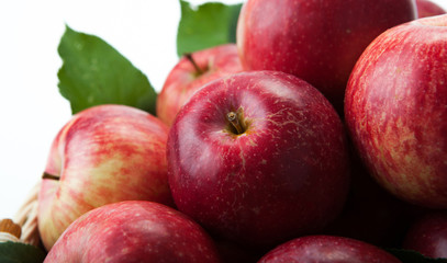 many apples in the basket close up