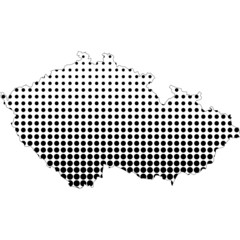 Fototapeta premium Illustration of map with halftone dots - Czech.