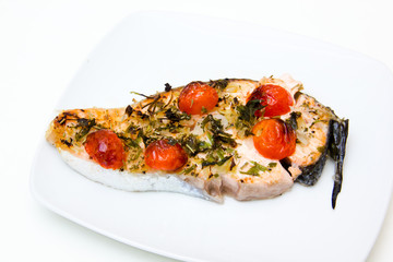 Salmon with tomato
