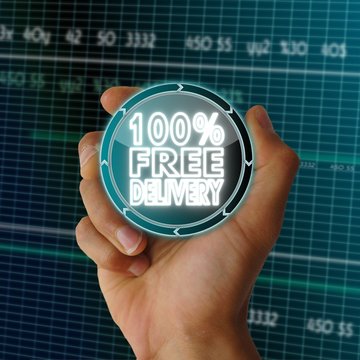 electronic data 100 percent free delivery icon