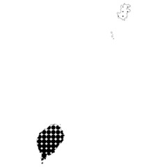 Illustration of map with halftone dots - Sao Tome and Principe.