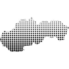 Fototapeta premium Illustration of map with halftone dots - Slovakia.