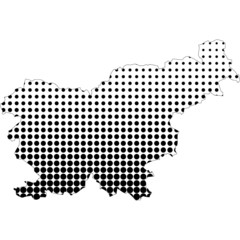 Illustration of map with halftone dots - Slovenia.