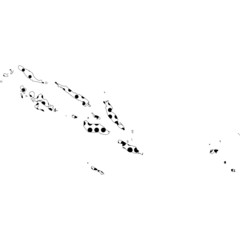 Obraz premium Illustration of map with halftone dots - Solomon Islands.