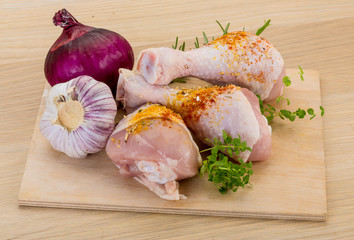 Raw chicken legs