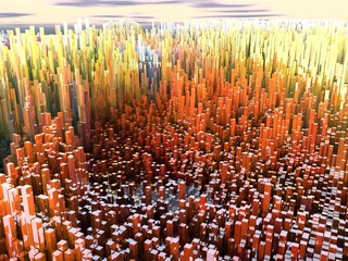 Città del futuro, grattacieli, fantascienza, astratto © Naeblys