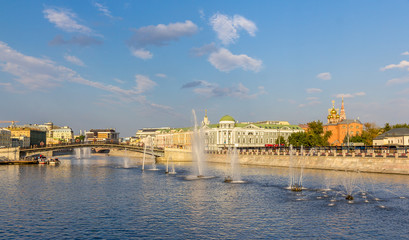 Fountains on Vodootvodny Canal in Moscow, Russia