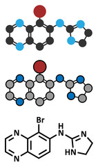 Brimonidine alpha2-adrenergic drug molecule.