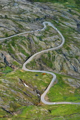 Norwegia , górska droga, krajobraz wiejski