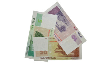 Latvian banknote lats series