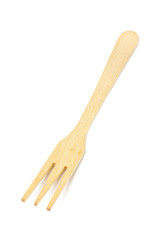 Wood fork isolated on the white background