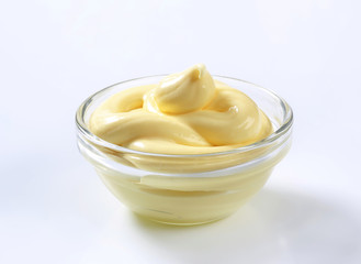 Bowl of mayonnaise salad dressing