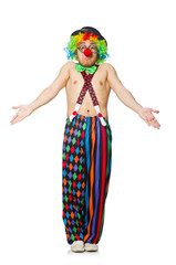 Funny clown isolated on the white background
