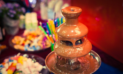 Vibrant Picture of Chocolate Fountain Fontain on childen kids bi
