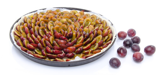 Plum tart before baking