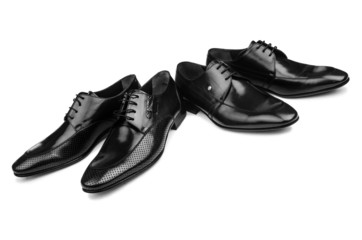 Pair of male shoes isolated on the white