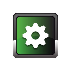 Settings square Vector green Web Icon Button