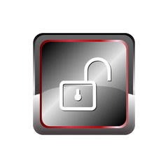Unlock icon button vector with Rectangular