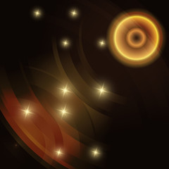 Abstract circle gold Vector dark Background 