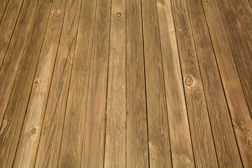 Weathered wooden boardwalk