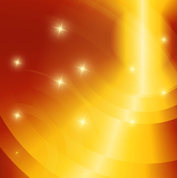 Glowing star orange background