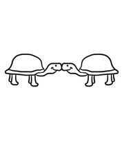 2 Schildkröten Paar Liebe Kuss