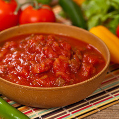 Bowl of red salsa