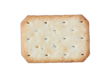 Saltine soda cracker isolated on white background