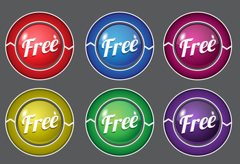 Free Glossy Shiny Circular Vector Button