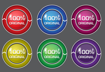 Obraz premium 100 Percent Original Glossy Shiny Circular Vector Button