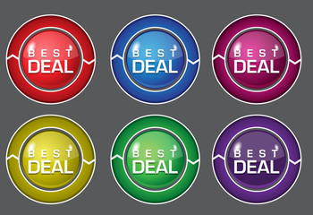 Best Deal Glossy Shiny Circular Vector Button
