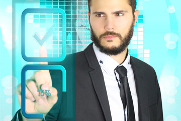 businessman avec hologramme