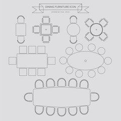 Dinning Furniture outline Icon