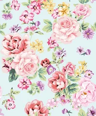 Photo sur Plexiglas Roses motif rose sans couture