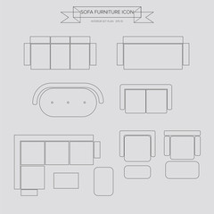 Sofa Furniture outline Icon