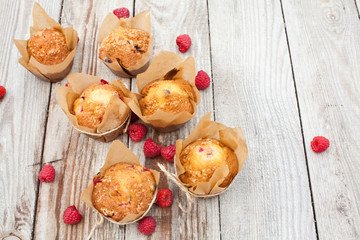 Top view on cupcakes