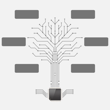Circuit board tree ,infographics