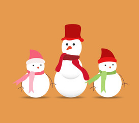 set of snowmans  for christmas design