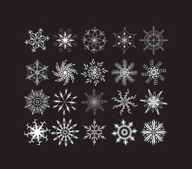 Beautiful snowflakes set for christmas winter design