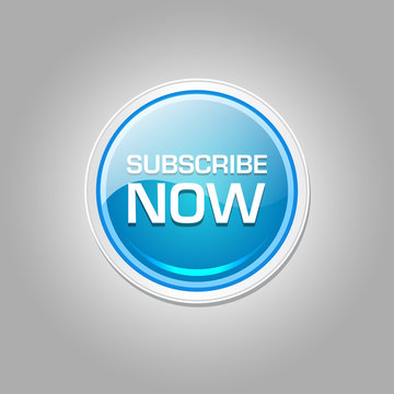 Subscribe Now Glossy Shiny Circular Vector Button