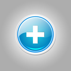 Fototapeta premium Plus Circular Vector Blue Web Icon Button