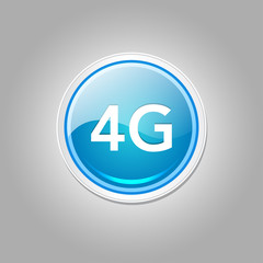 4g Sign Circular Blue Vector Button Icon