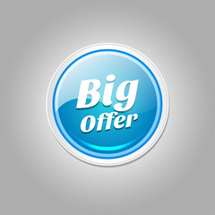 Big Offer Glossy Shiny Circular Vector Button