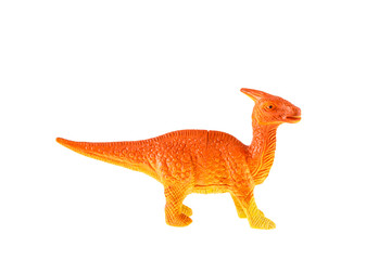 Plastic dinosaur toy isolated on white background © Praiwun Thungsarn