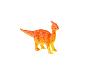 Plastic dinosaur toy isolated on white background © Praiwun Thungsarn