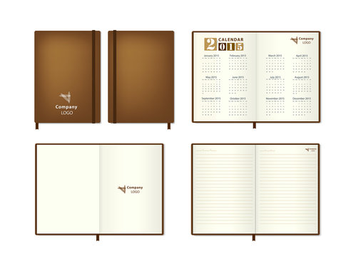 leather diary Vector