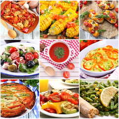 Collage of vegetable dishes